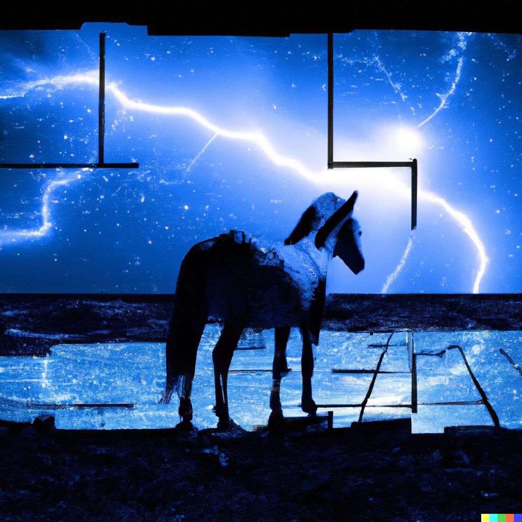 a horse in a futurescape